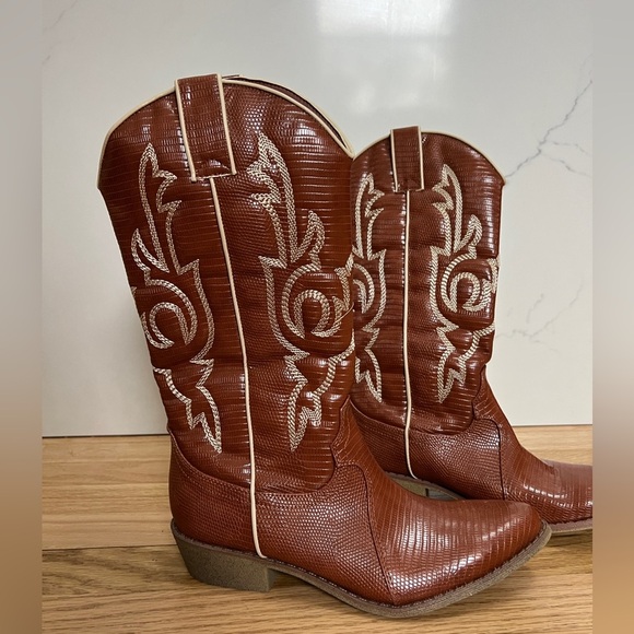 Coconuts By Matisse Womens Brown Amarillo Western Boots Cognac Snake 7.5 NEW - Picture 3 of 12